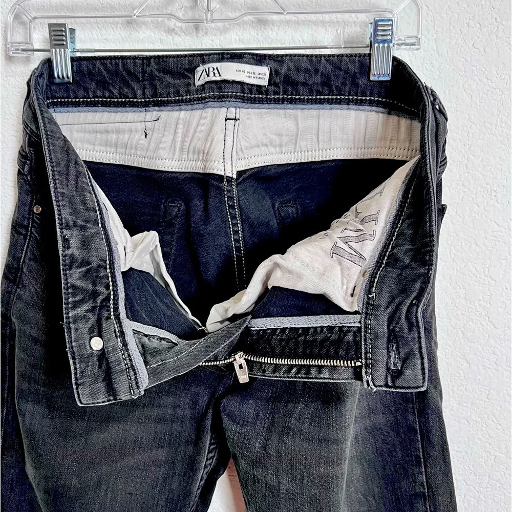 Zara Black Faded Slim Fit Demin Jeans 31